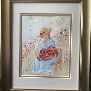 Charming Floral Lady Art Print